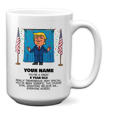 Custom Personalized Trump Birthday Mug – Everyone Agrees (Confetti)