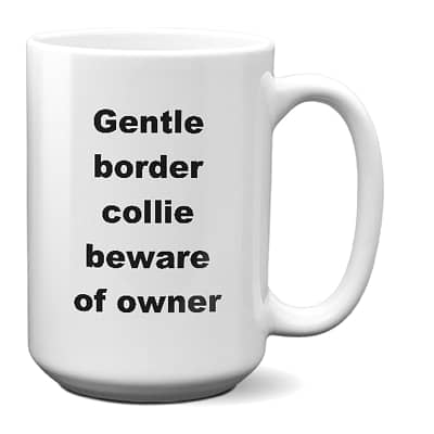Border Collie Mug- Gentle Border Collie, Beware Of Owner