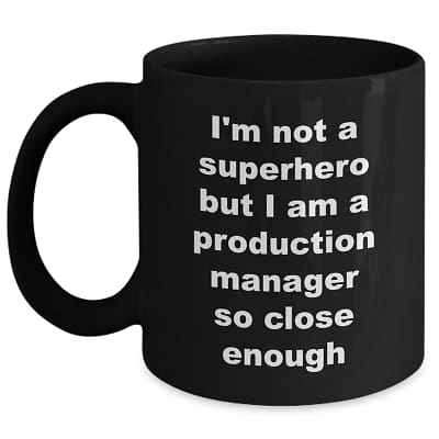 Personalized Production Manager Mug – Superhero
