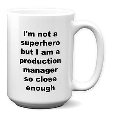 Personalized Production Manager Mug – Superhero