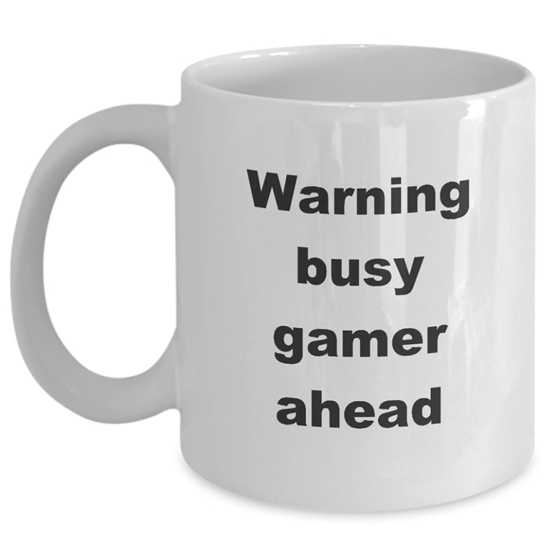 Video Games-Busy Gamer Ahead-white_11 oz Mug WC Product Image Template 800x800